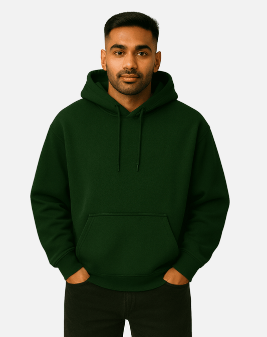 Oversized Hoodie | Premium Solid Color | Bottle Green