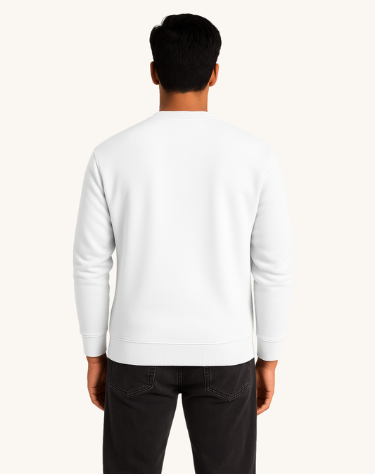 White Solid Sweatshirt