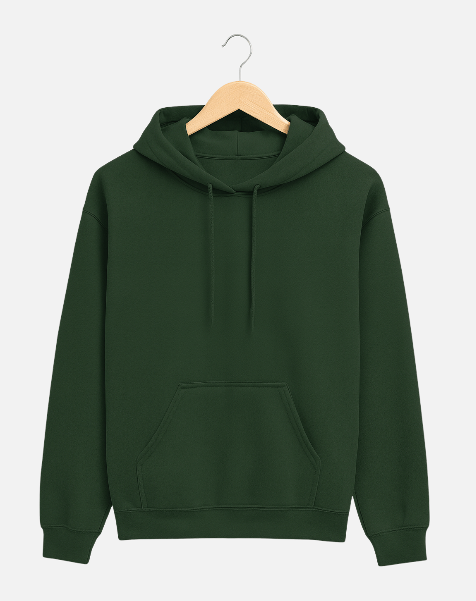 Solid Hoodie Bottle Green | 400 GSM | Bottle Green