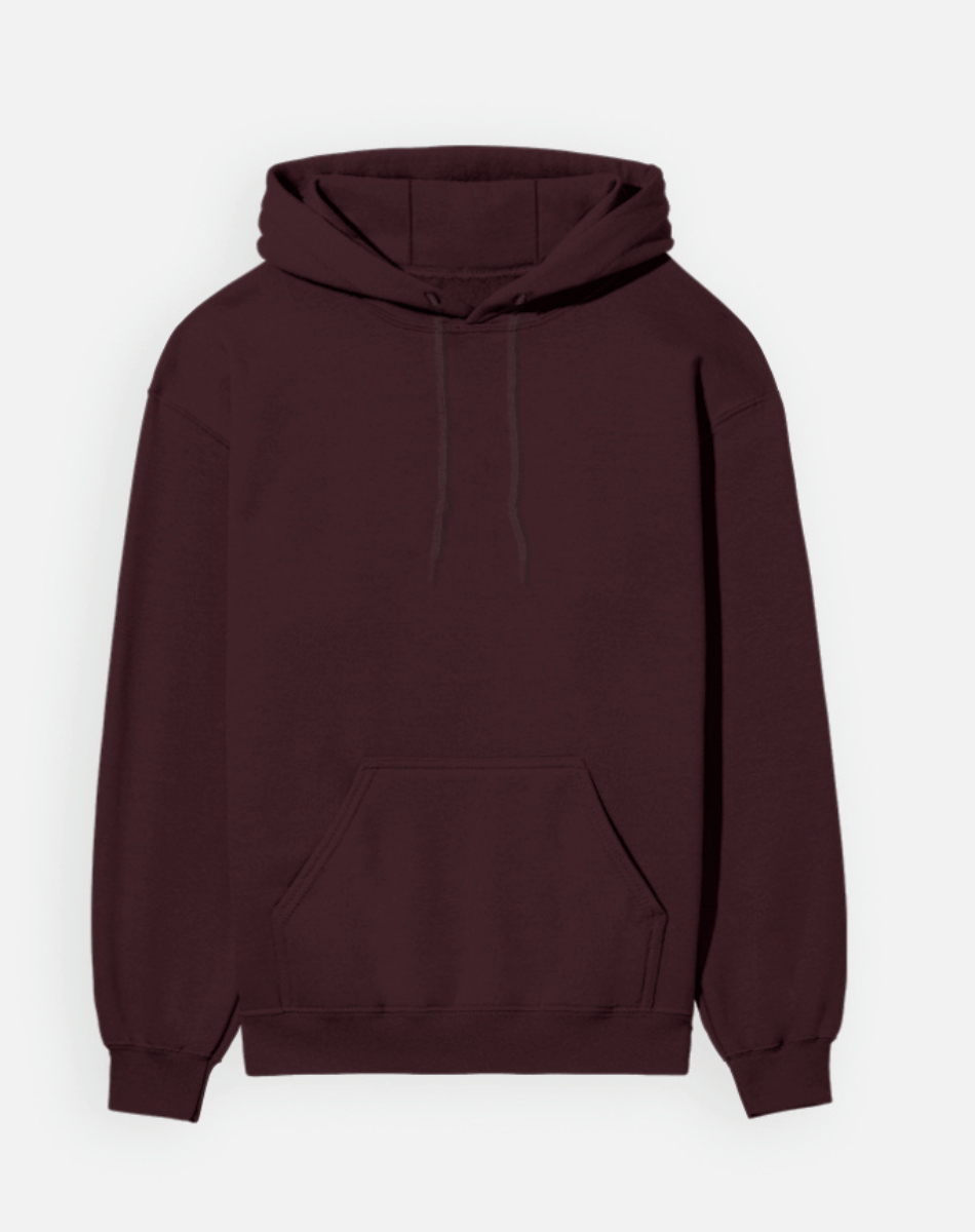 Regular Fit Solid Cotton Hoodie | Warm Winter Wear | Maroon