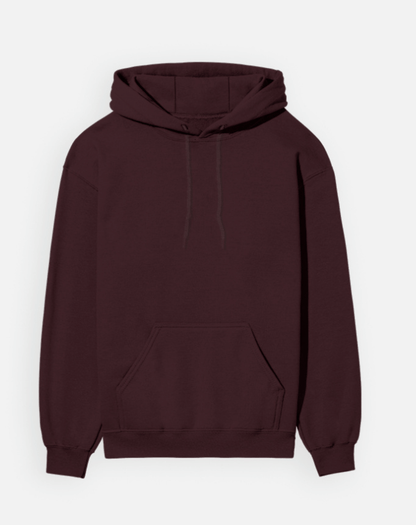 Regular Fit Solid Cotton Hoodie | Warm Winter Wear | Maroon