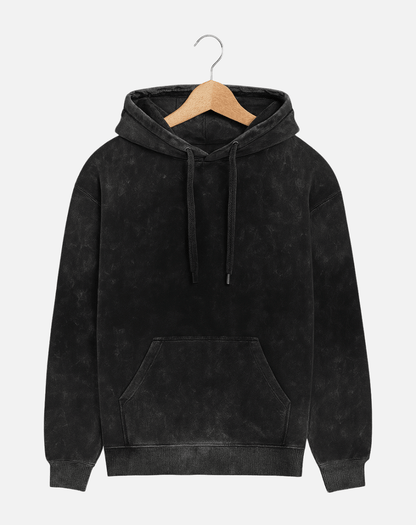 Acid Wash Hoodie | Oversized Cotton| 300 GSM | Black