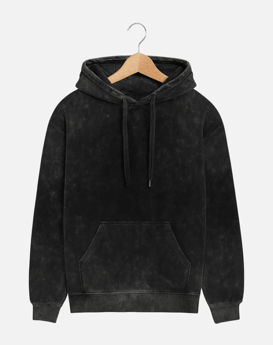Acid Wash Hoodie | Oversized Cotton| 300 GSM | Black