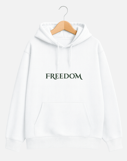 Freedom Oversized White Cotton Hoodie