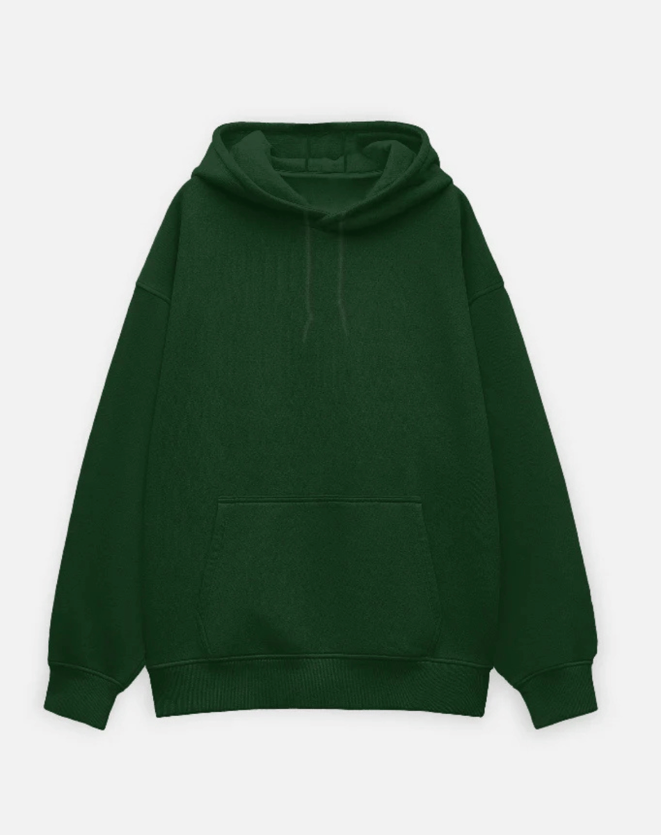 Oversized Hoodie | Premium Solid Color | Bottle Green