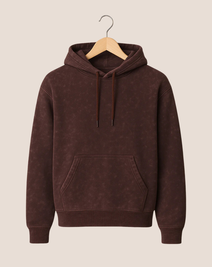 Acid Wash Regular Fit Hoodie | Premium Winter Wear | Maroon