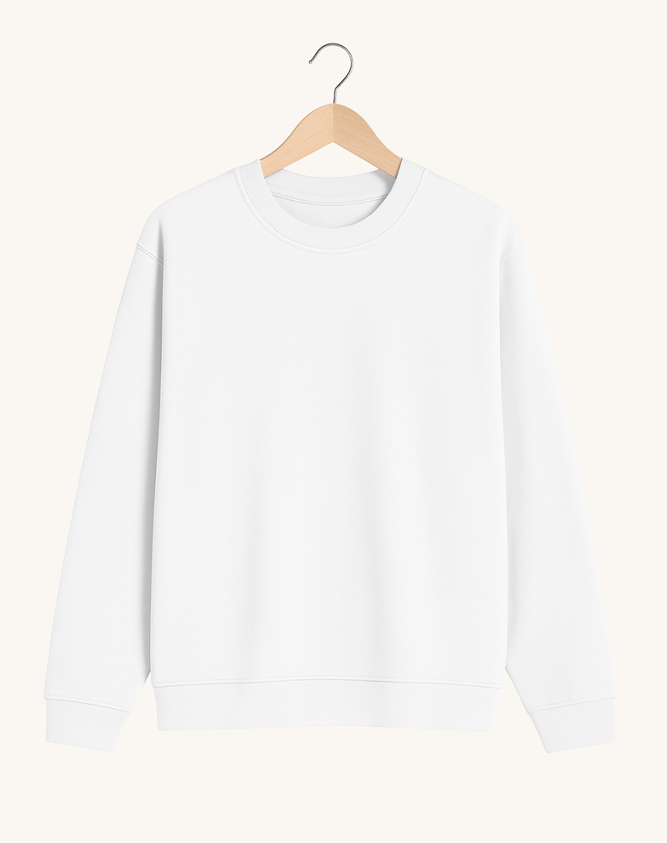 White Solid Sweatshirt