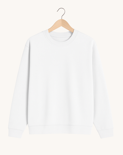 White Solid Sweatshirt