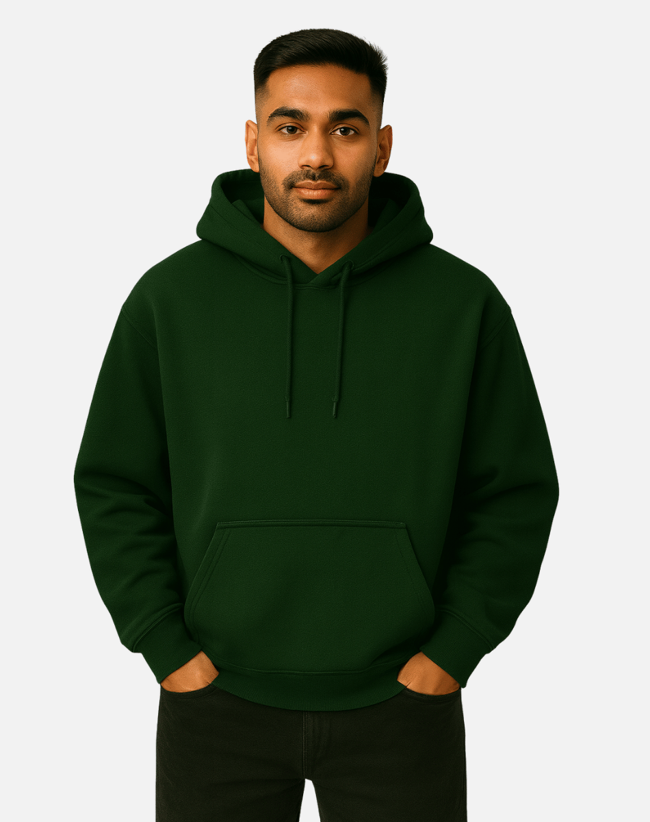 Oversized Hoodie | Premium Solid Color | Bottle Green