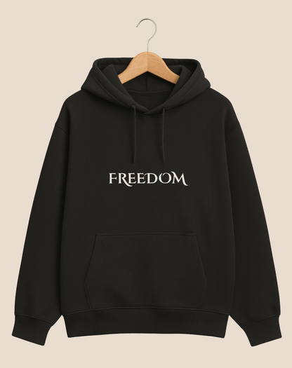 Printed 100% Cotton Hoodie | Oversized Fit | 400 GSM Fleece | Freedom