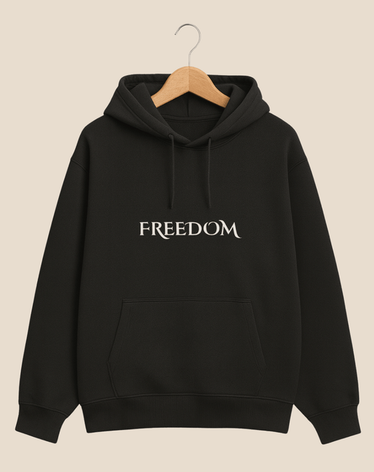 Printed 100% Cotton Hoodie | Oversized Fit | 400 GSM Fleece | Freedom