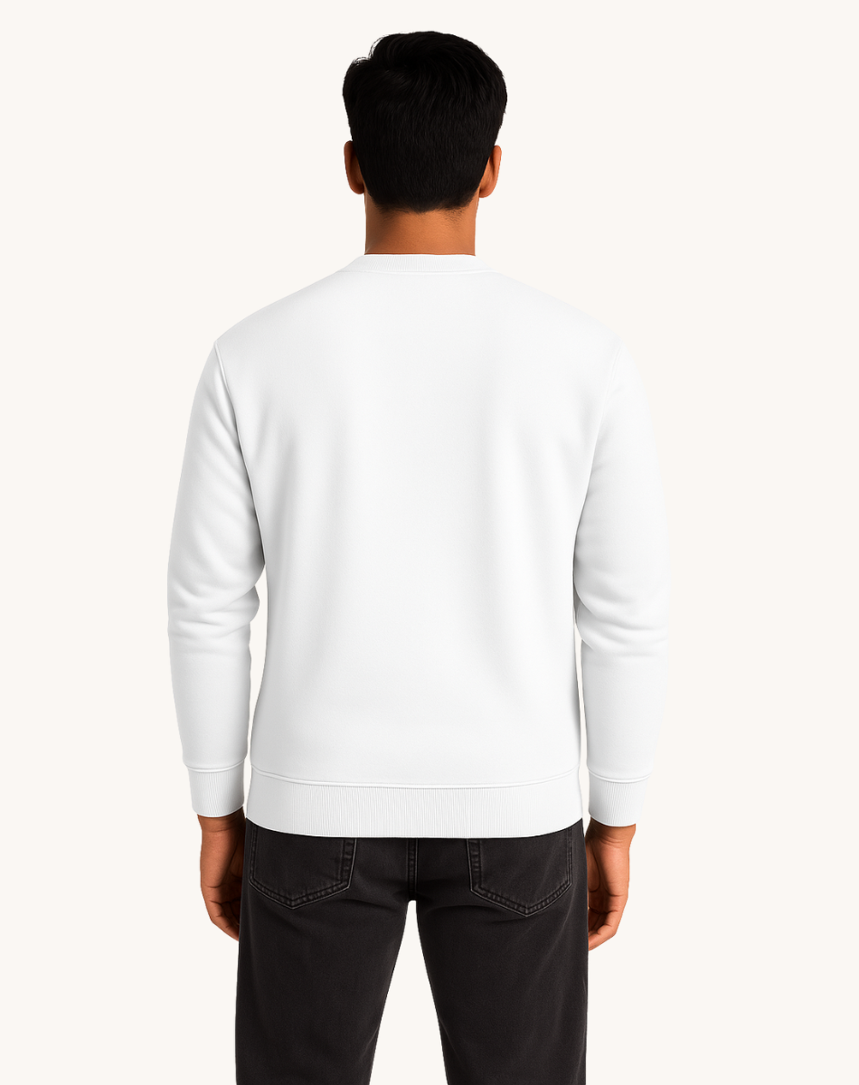White Solid Sweatshirt