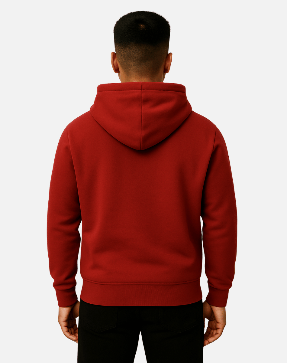 Regular Fit Solid Hoodie | Cotton Warm Winter Wear | Red
