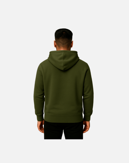 Regular Fit Solid Hoodie | Winter Wear | Olive Green