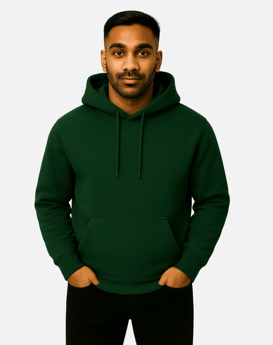 Solid Hoodie Bottle Green | 400 GSM | Bottle Green