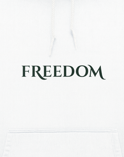 Freedom Oversized White Cotton Hoodie