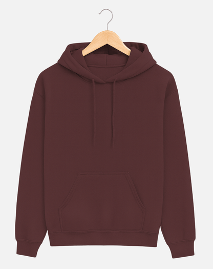 Regular Fit Solid Cotton Hoodie | Warm Winter Wear | Maroon