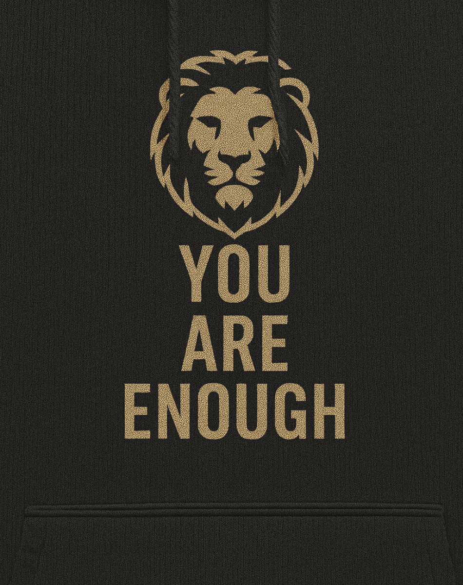 Printed Black Hoodie | Oversized Fit | 400 GSM Fleece | You Are Enough