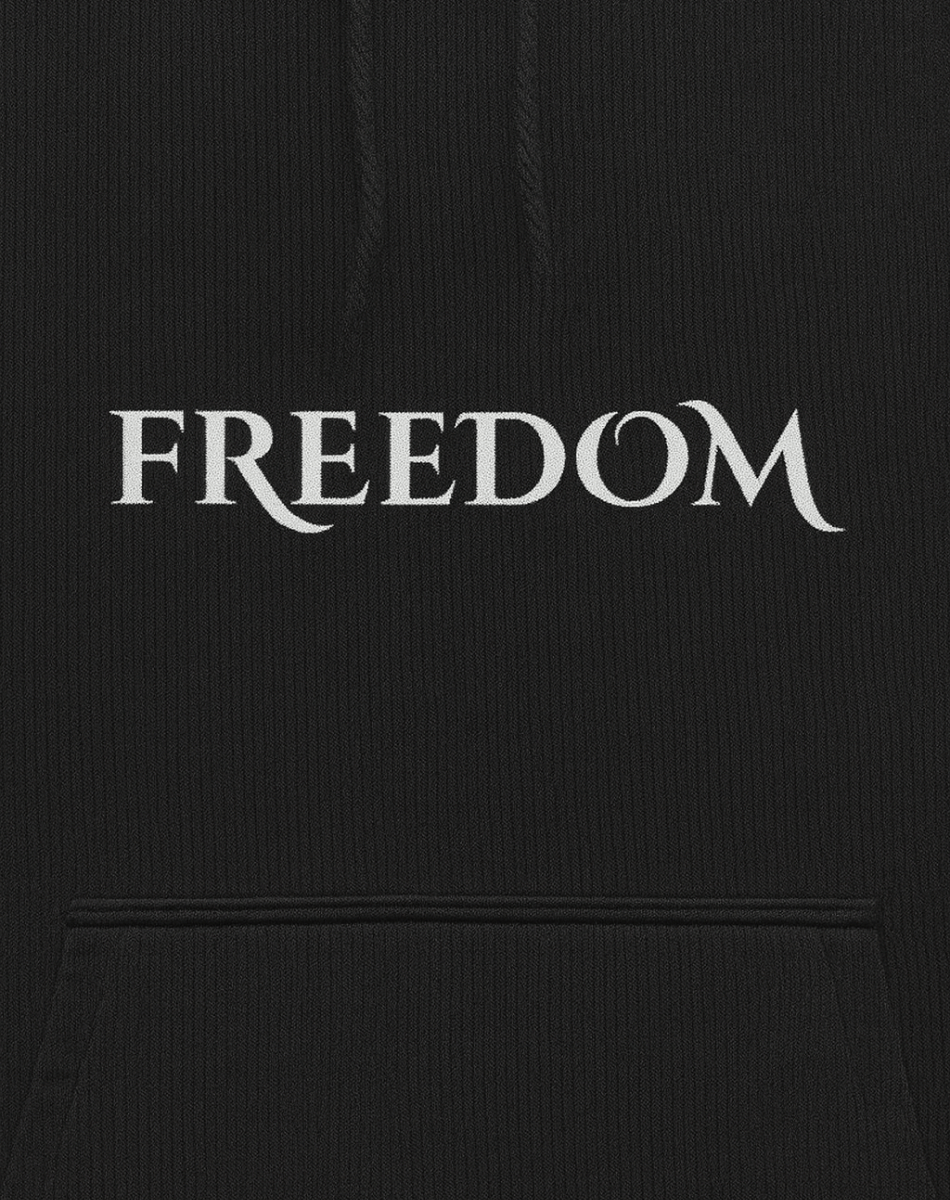 Printed 100% Cotton Hoodie | Oversized Fit | 400 GSM Fleece | Freedom