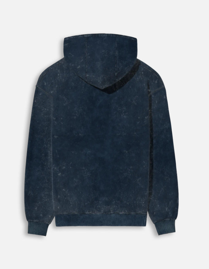 Acid Wash Navy Blue Hoodie Front Eposhak