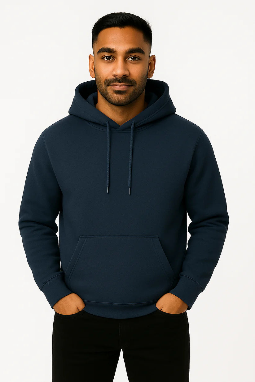 Printed Hoodie | Regular Fit | 300 GSM | Navy Blue | Unlease The Wild