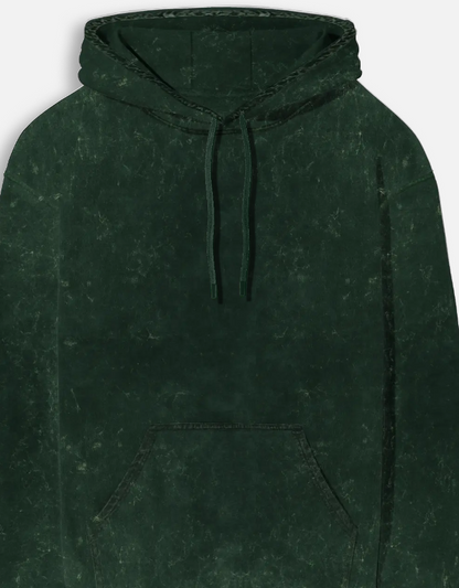 Acid Wash Hoodie | Oversized silhouette | Bottle Green