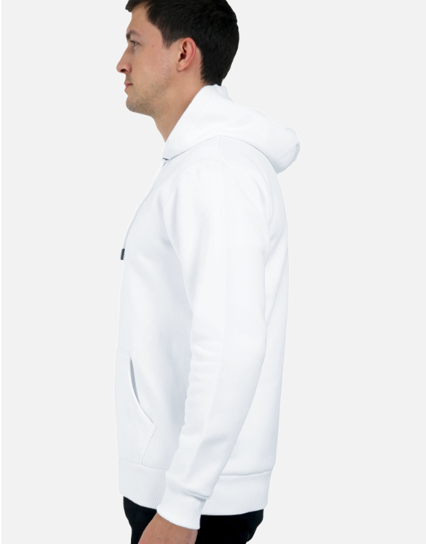 White Zip Hoodie - 400 GSM Comfort for Ultimate Warmth