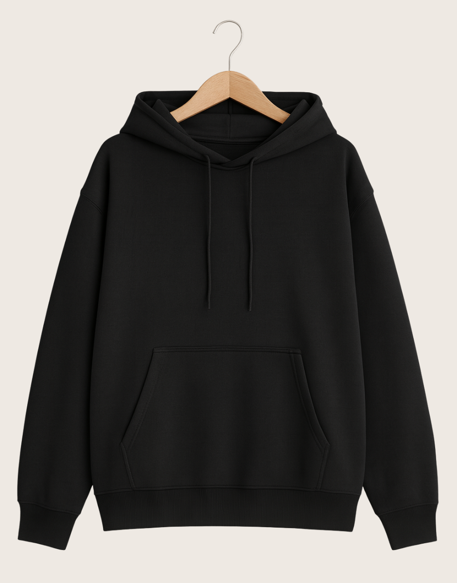 Classic Oversized Hoodie | 400 GSM Heavy Fleece | Black