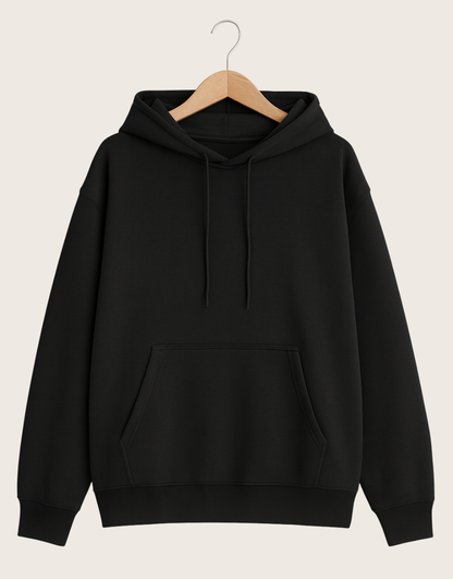 Classic Oversized Hoodie | 400 GSM Heavy Fleece | Black